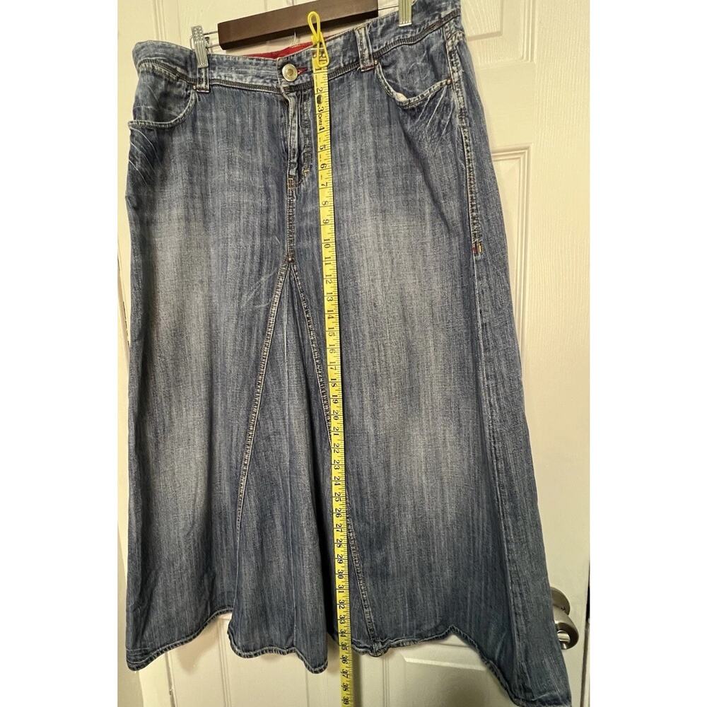 Vintage Y2K Tommy Hilfiger Women’sDenim Light Wash Maxi Long Skirt Sz 16 Western - Picture 3 of 9
